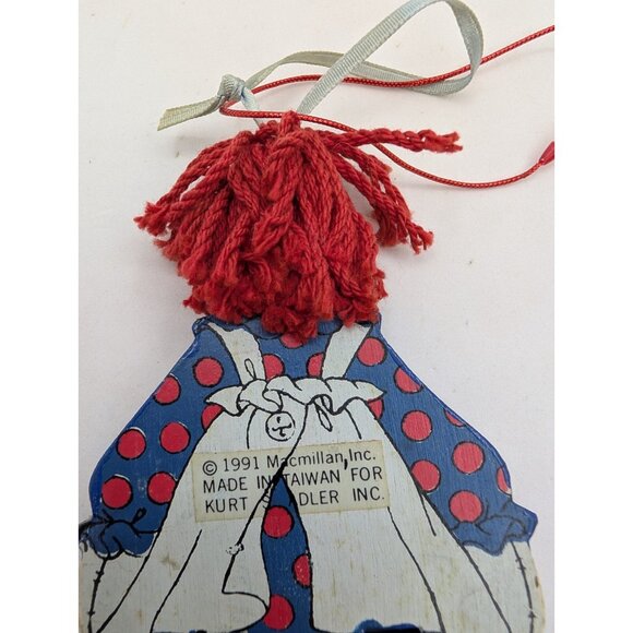Kurt Adler Mcmillian 1991 ornament raggedy Doll wooden Xmas 4.25" Move Legs - Picture 4 of 8